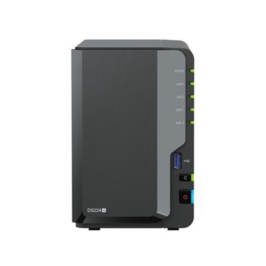 SYNOLOGY DS224+ DiskStation 2-bay NAS server, 2.5"/3.5" HDD/SSD tvrdi disk, Wake on LAN/WAN, 2GB, G-LAN, 2x USB 3.2